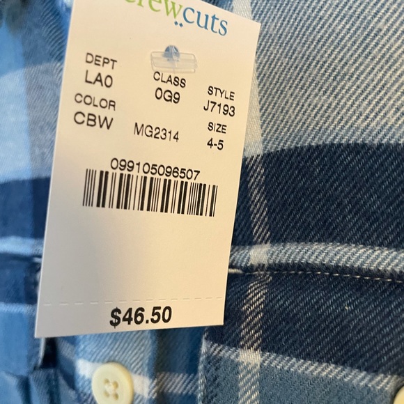 Boys NWT 4/5 Button Down Flannel Shirt - Picture 3 of 4